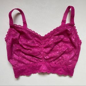 Ultra Curvy Never Say Never Cosabella Bralette Soft Bra Small 32 34 I J Pink